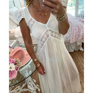 LoveShackFancy Archer Dress in Antique White
